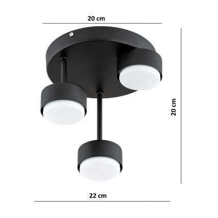 Brilagi - Plafoniera LED RGB+CCT dimmerabile a montaggio superficiale MONO 3xGX53/14W/230V 2700-6500K Wi-Fi Tuya nero