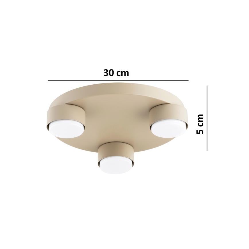 Brilagi - Plafoniera LED RGB+CCT dimmerabile MONO 3xGX53/14W/230V 2700-6500K Wi-Fi Tuya, Ø 30 cm, beige