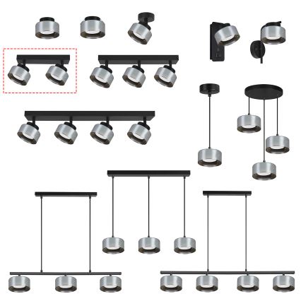 Brilagi - Faretto LED RGB+CCT dimmerabile AURA LUX 2xGX53/14W/230V 2700–6500K Wi-Fi Tuya nero/fumé