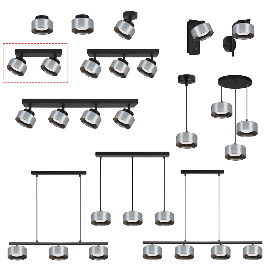 Brilagi - Faretto LED RGB+CCT dimmerabile AURA LUX 2xGX53/14W/230V 2700–6500K Wi-Fi Tuya nero/fumé