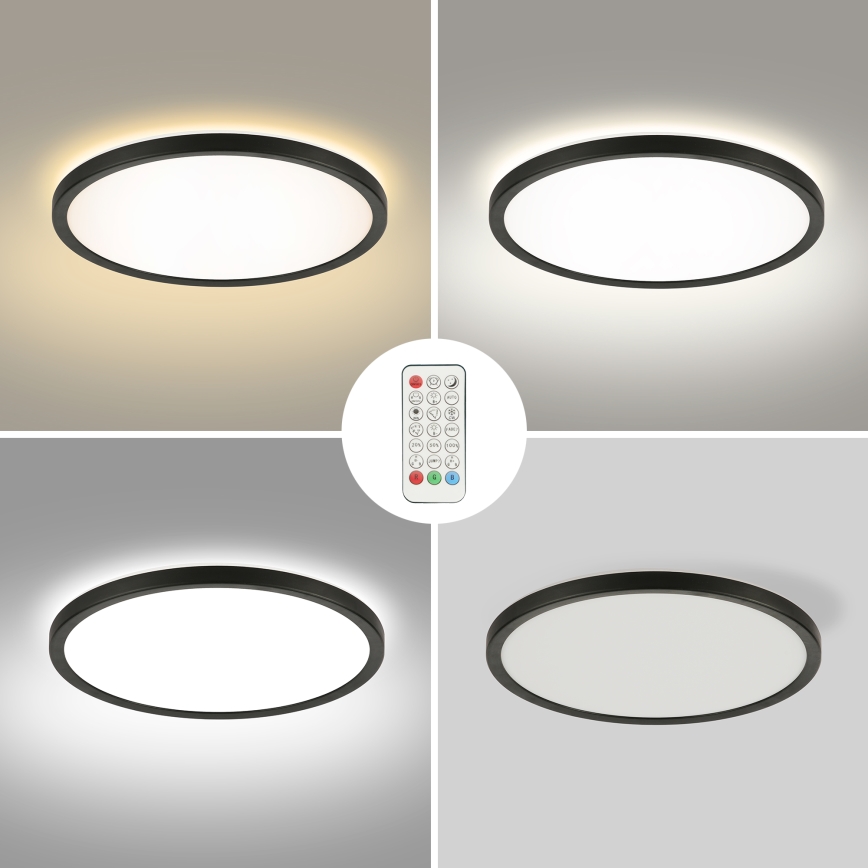 Brilagi - Plafoniera dimmerabile RGBW ULTRA SLIM LED/18W/230V 2700-6500K diametro 30 cm nero + telecomando