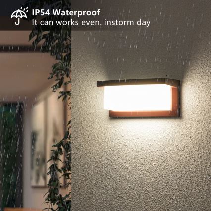 Brilagi - Applique da esterno LED RGBW dimmerabile BRICKY 1xE27/15W/230V 2700-6500K IP54 marrone