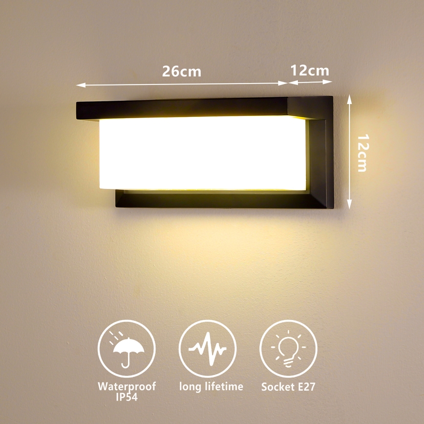 Brilagi - Lampada da parete per esterni LED RGBW dimmerabile BRICKY 1xE27/15W/230V 2700-6500K IP54 nera