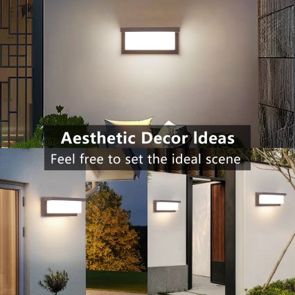 Brilagi - Applique da esterno LED RGBW dimmerabile BRICKY 1xE27/9W/230V 2700-6500K IP54 marrone