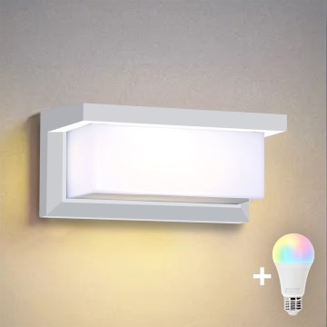 BRILAGI - LED RGBW applique da esterno dimmerabile BRICKY 1xE27/12W/230V 2700-6500K IP54 bianco