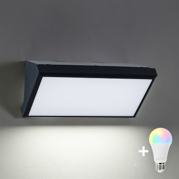 Brilagi - LED RGBW applique da esterno dimmerabile TRIANGLE 1xE27/9W/230V 2700-6500K IP65 nero