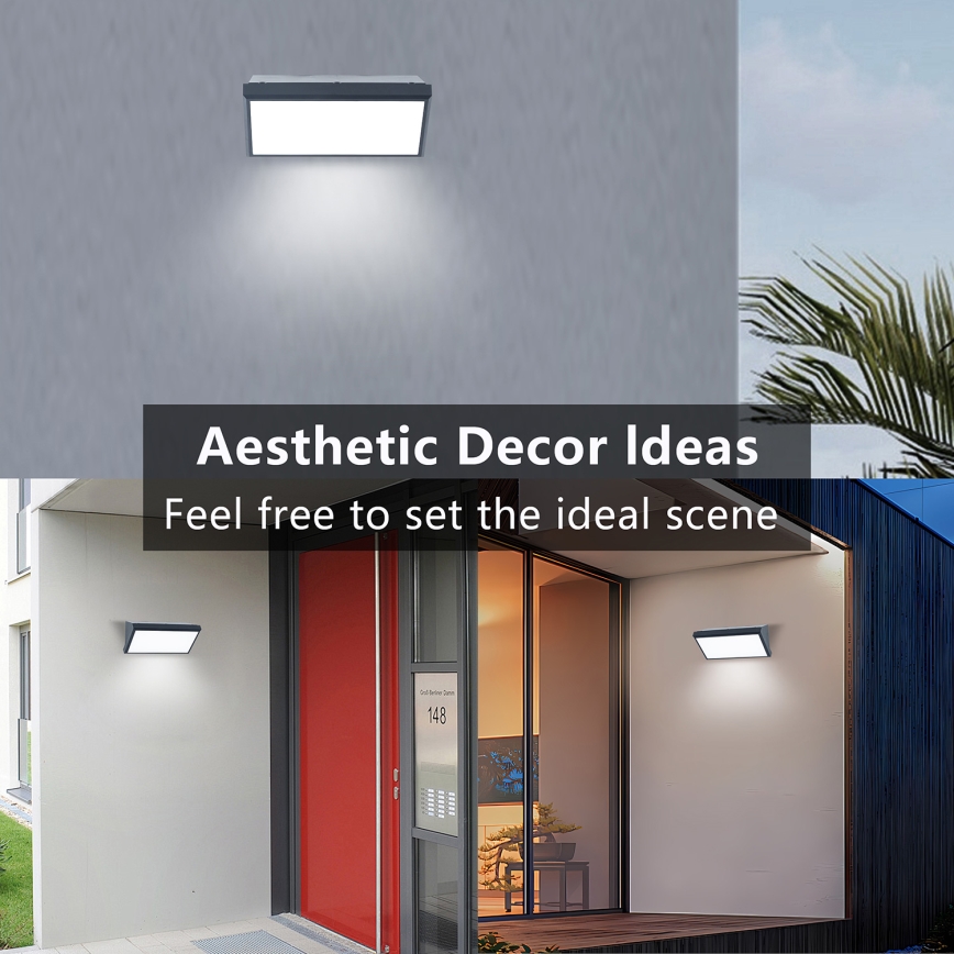 Brilagi - LED RGBW dimmerabile applique da esterno TRIANGLE 1xE27/15W/230V 2700-6500K IP65 antracite