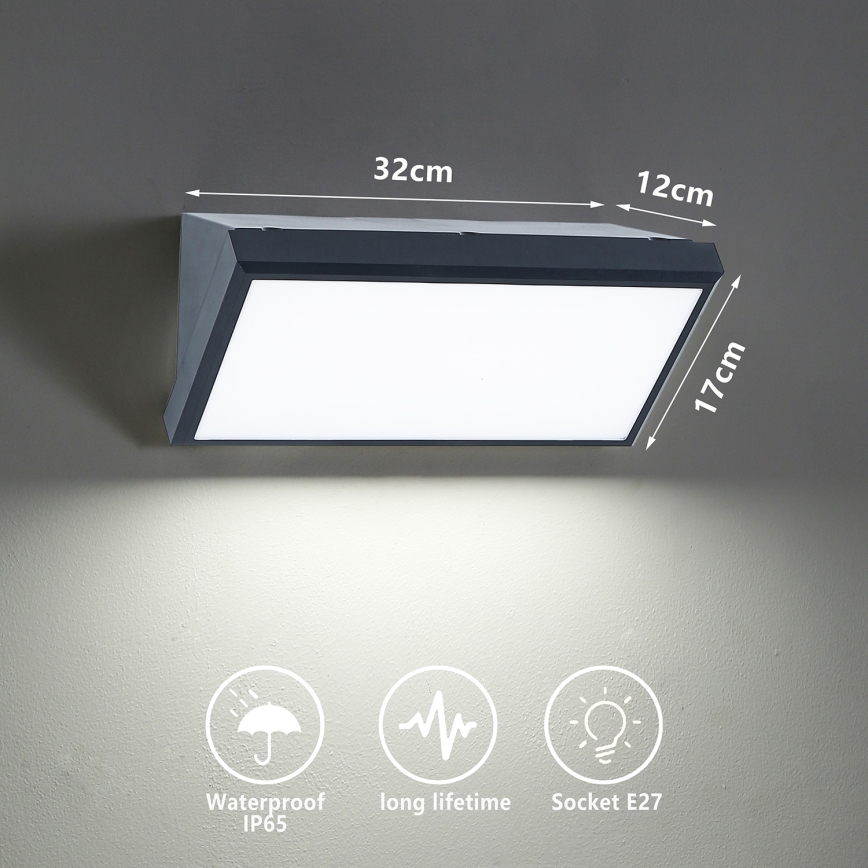 Brilagi - LED RGBW dimmerabile applique da esterno TRIANGLE 1xE27/15W/230V 2700-6500K IP65 antracite