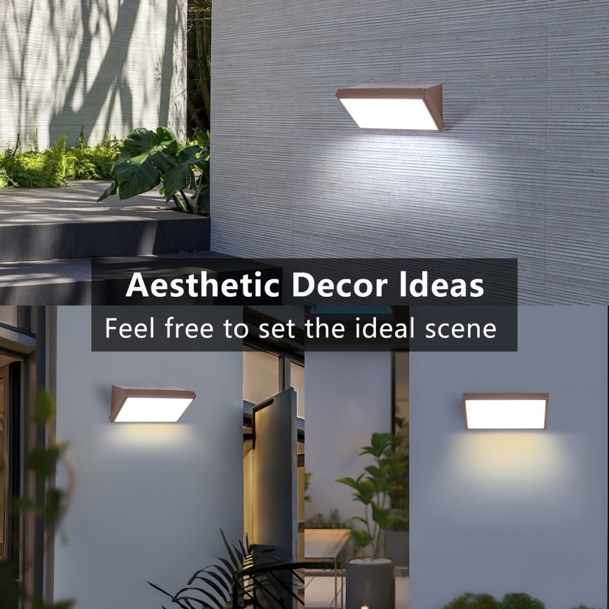 Brilagi - Applique da esterno LED RGBW dimmerabile TRIANGLE 1xE27/15W/230V 2700-6500K IP65 marrone