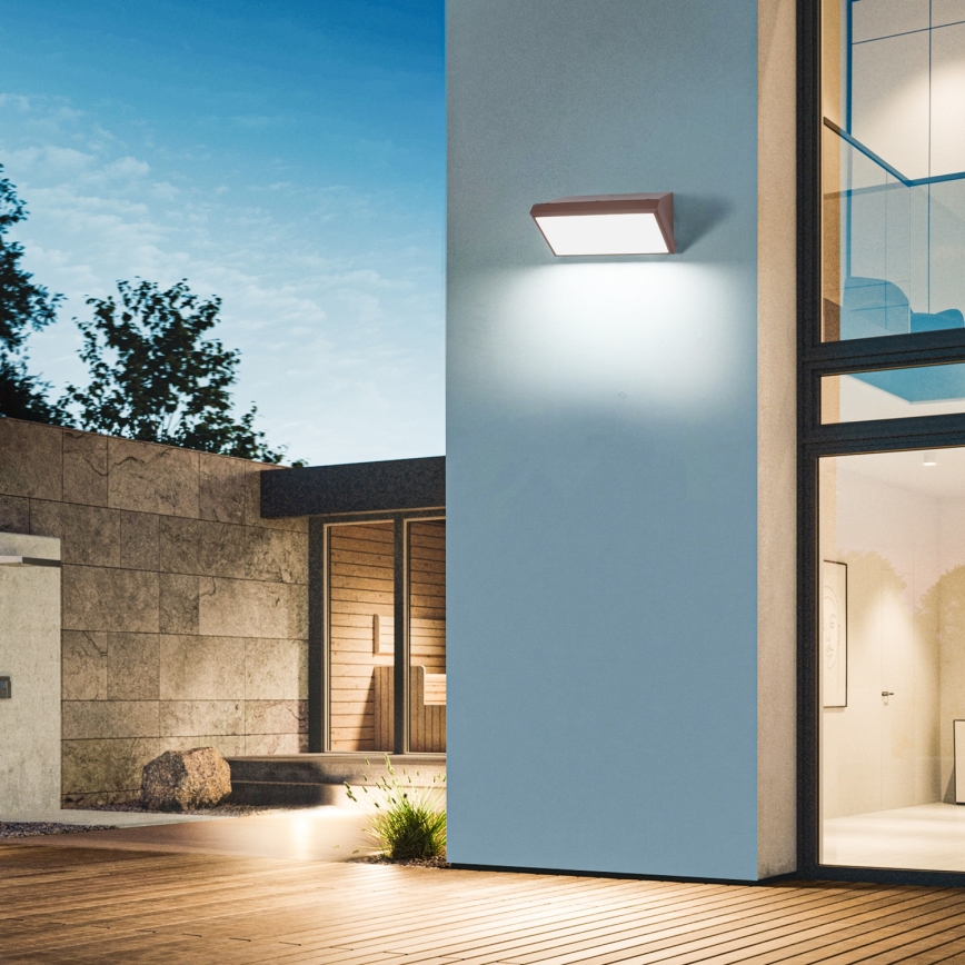 Brilagi - Applique da esterno LED RGBW dimmerabile TRIANGLE 1xE27/15W/230V 2700-6500K IP65 marrone