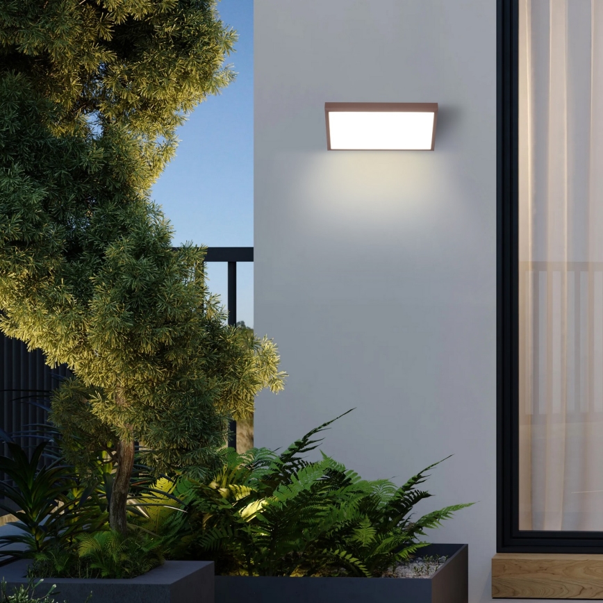 Brilagi - Applique da esterno LED RGBW dimmerabile TRIANGLE 1xE27/15W/230V 2700-6500K IP65 marrone