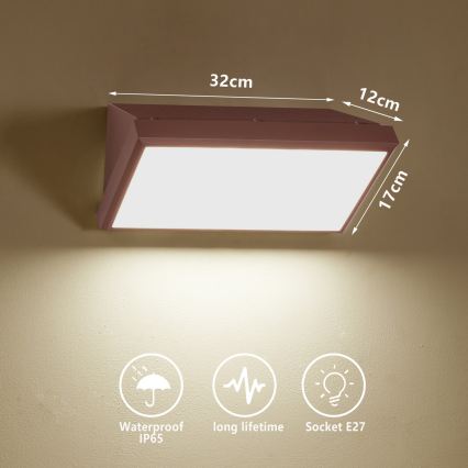 Brilagi - Applique da esterno LED RGBW dimmerabile TRIANGLE 1xE27/15W/230V 2700-6500K IP65 marrone