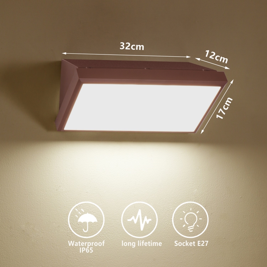 Brilagi - Applique da esterno LED RGBW dimmerabile TRIANGLE 1xE27/15W/230V 2700-6500K IP65 marrone