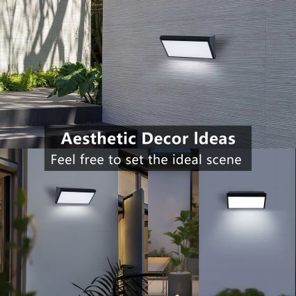 Brilagi - LED RGBW applique da esterno dimmerabile TRIANGLE 1xE27/15W/230V 2700-6500K IP65 nero