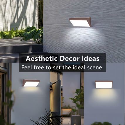 Brilagi - Applique da esterno LED RGBW dimmerabile TRIANGLE 1xE27/9W/230V 2700-6500K IP65 marrone