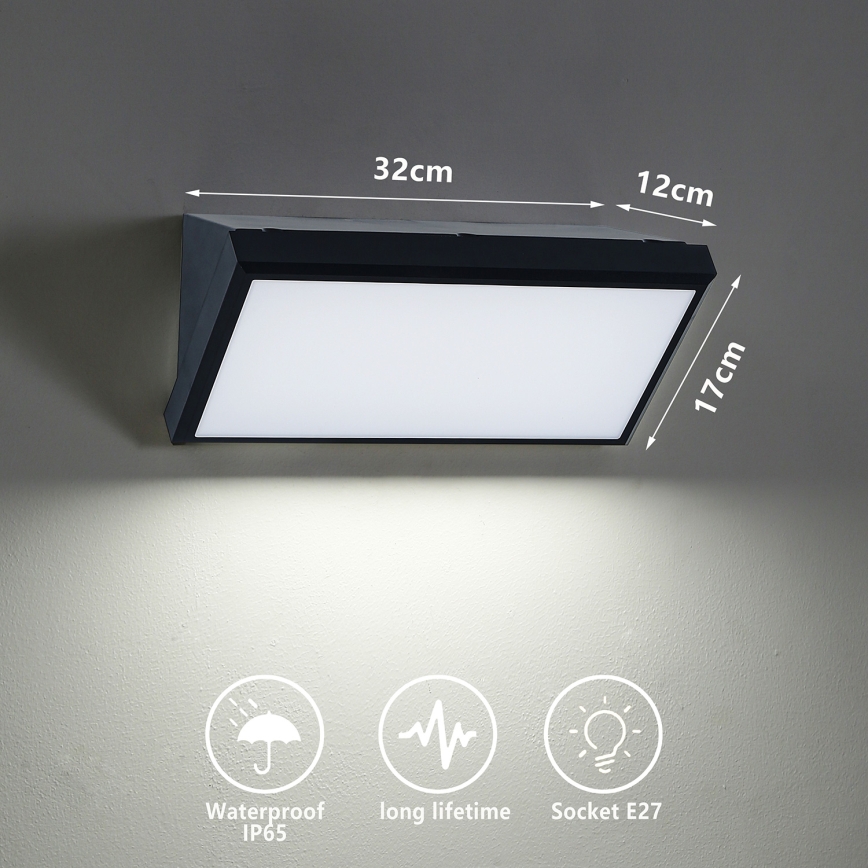 Brilagi - LED RGBW applique da esterno dimmerabile TRIANGLE 1xE27/9W/230V 2700-6500K IP65 nero