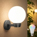 BRILAGI - LED RGBW dimmerabile applique da esterno HARBOR 1xE27/12W/230V 2700-6500K IP33 antracite/bianco