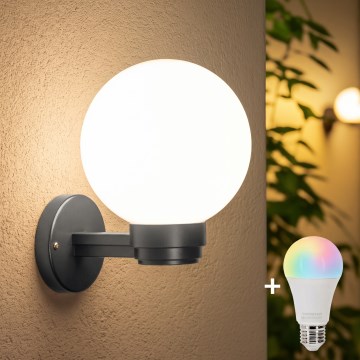 BRILAGI - LED RGBW dimmerabile applique da esterno HARBOR 1xE27/12W/230V 2700-6500K IP33 antracite/bianco