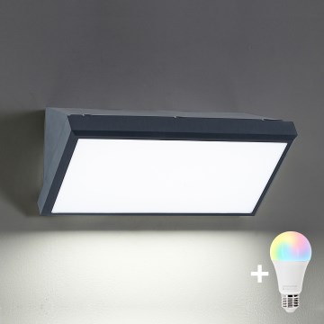 Brilagi - LED RGBW dimmerabile applique da esterno TRIANGLE 1xE27/9W/230V 2700-6500K IP65 antracite