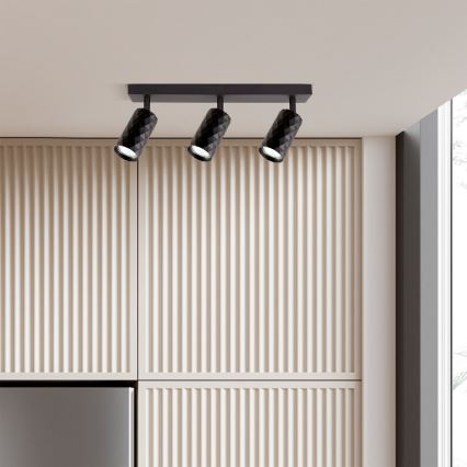 Brilagi - Faretto LED RGBW dimmerabile SELE DIAMANT 3xGU10/4,8W/230V 3000K nero + telecomando