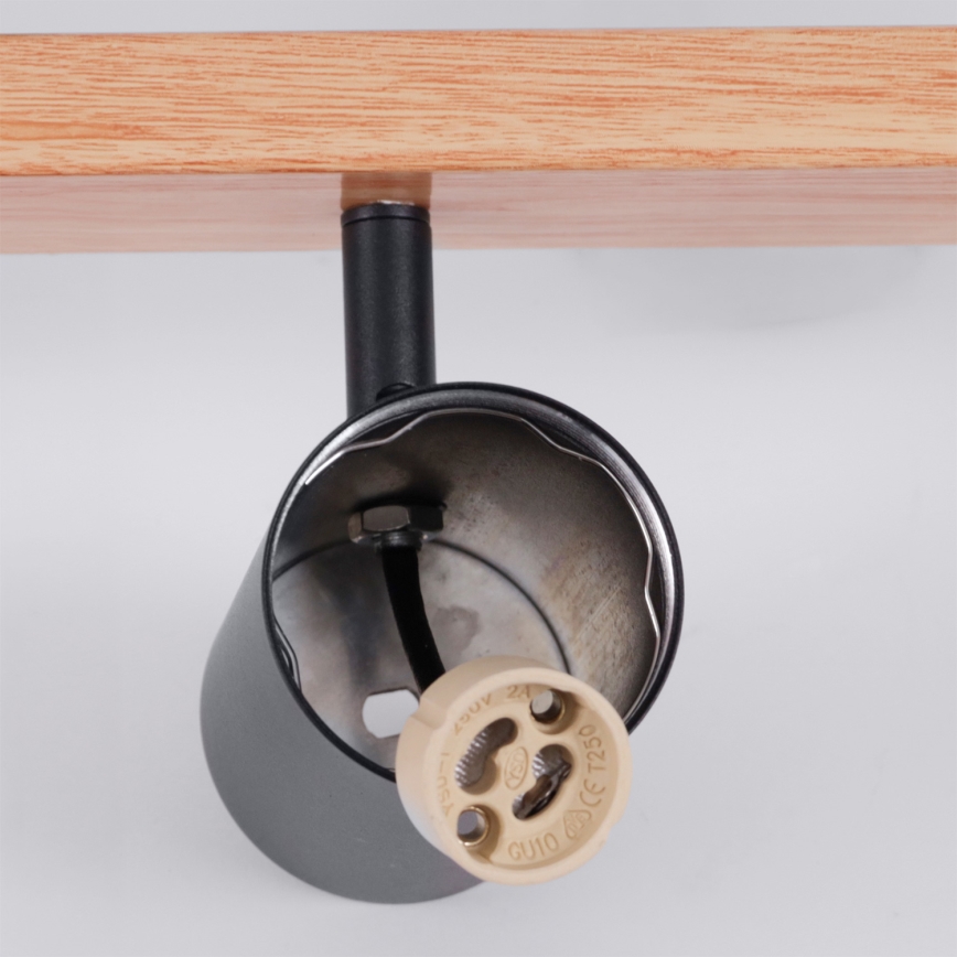 Brilagi - Lampadario LED RGBW dimmerabile su cavo SELE 6xGU10/6,5W/230V 2700-6500K nero/finitura rovere + telecomando