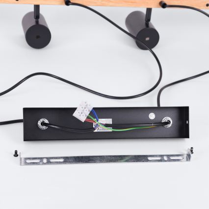 Brilagi - Lampadario LED RGBW dimmerabile su cavo SELE 6xGU10/6,5W/230V 2700-6500K nero/finitura rovere + telecomando