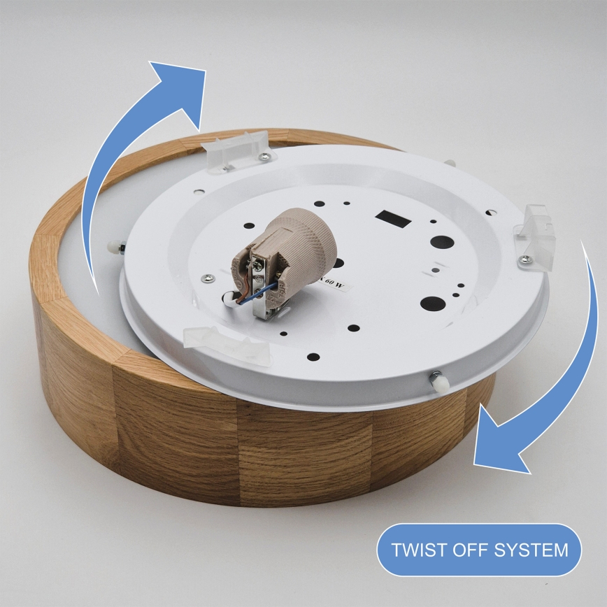 Brilagi - Plafoniera LED RGBW dimmerabile CARVALHO 1xE27/15W/230V 2700-6500K Wi-Fi rovere diam. 27,5 cm