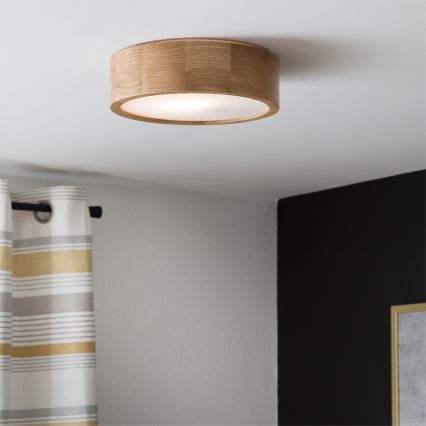 Brilagi - Plafoniera LED RGBW dimmerabile CARVALHO 1xE27/9W/230V 2700-6500K Wi-Fi rovere diam. 27,5 cm
