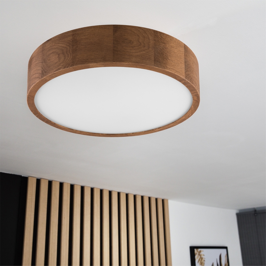 Brilagi - Plafoniera LED RGBW dimmerabile CARVALHO 2xE27/15W/230V 2700-6500K Wi-Fi rovere Ø 37,5 cm