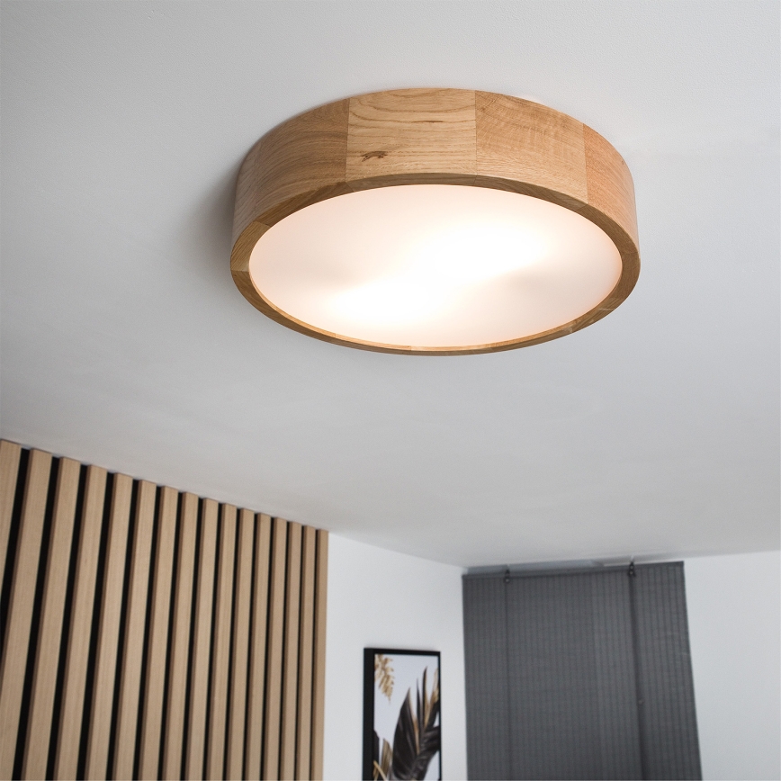 Brilagi - Plafoniera LED RGBW dimmerabile CARVALHO 2xE27/15W/230V 2700-6500K Wi-Fi rovere diam. 37,5 cm