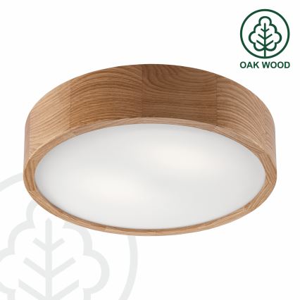 Brilagi - Plafoniera LED RGBW dimmerabile CARVALHO 2xE27/15W/230V 2700-6500K Wi-Fi rovere diam. 37,5 cm