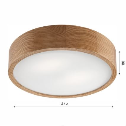 Brilagi - Plafoniera LED RGBW dimmerabile CARVALHO 2xE27/15W/230V 2700-6500K Wi-Fi rovere diam. 37,5 cm