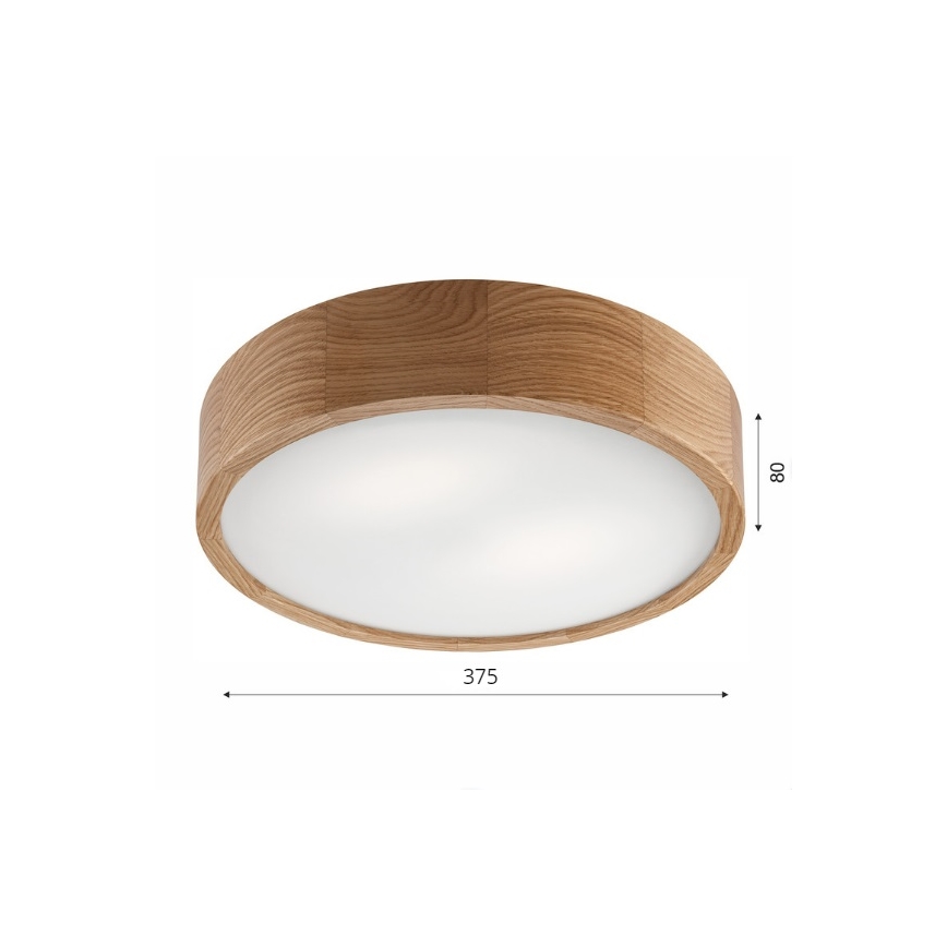 Brilagi - Plafoniera LED RGBW dimmerabile CARVALHO 2xE27/15W/230V 2700-6500K Wi-Fi rovere diam. 37,5 cm