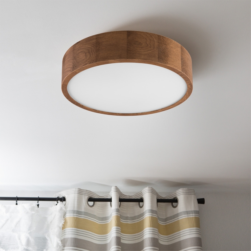 Brilagi - Plafoniera LED RGBW dimmerabile CARVALHO 2xE27/9W/230V 2700-6500K Wi-Fi rovere Ø 37,5 cm