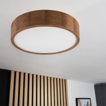 Brilagi - Plafoniera LED RGBW dimmerabile CARVALHO 2xE27/9W/230V 2700-6500K Wi-Fi rovere Ø 37,5 cm