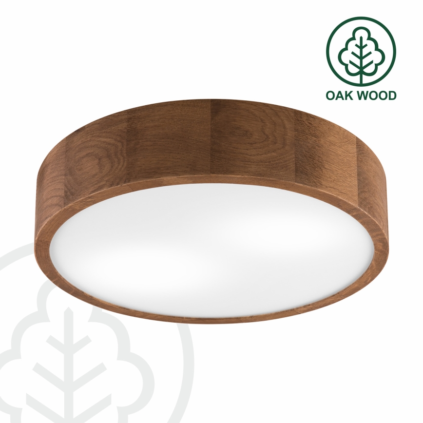 Brilagi - Plafoniera LED RGBW dimmerabile CARVALHO 2xE27/9W/230V 2700-6500K Wi-Fi rovere Ø 37,5 cm