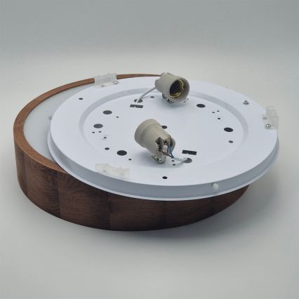 Brilagi - Plafoniera LED RGBW dimmerabile CARVALHO 2xE27/9W/230V 2700-6500K Wi-Fi rovere Ø 37,5 cm