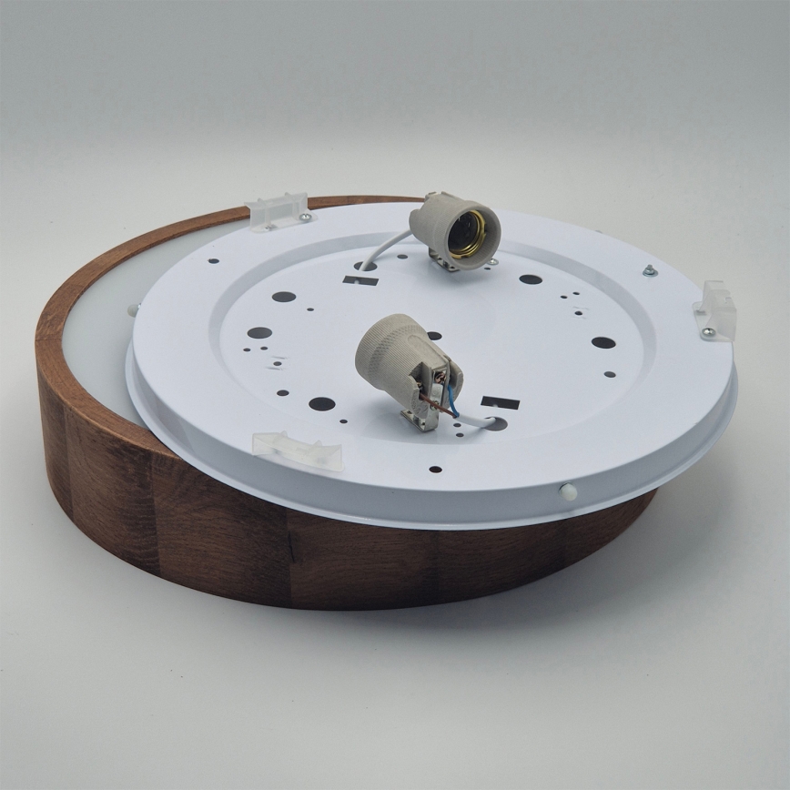 Brilagi - Plafoniera LED RGBW dimmerabile CARVALHO 2xE27/9W/230V 2700-6500K Wi-Fi rovere Ø 37,5 cm