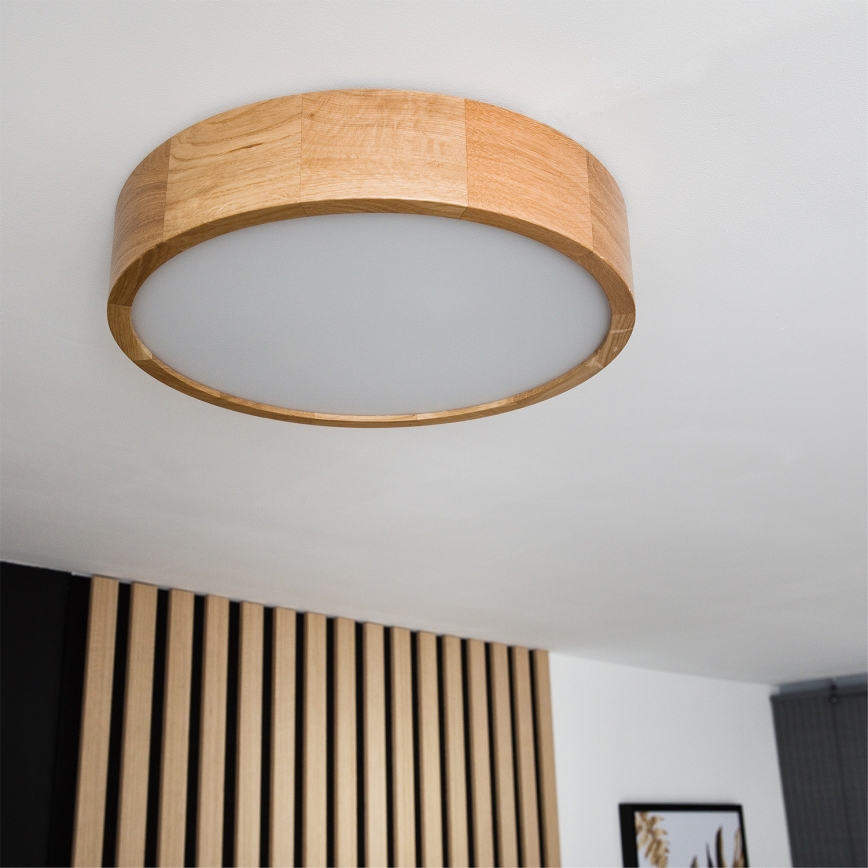 Brilagi - Plafoniera LED RGBW dimmerabile CARVALHO 2xE27/9W/230V 2700-6500K Wi-Fi rovere diam. 37,5 cm