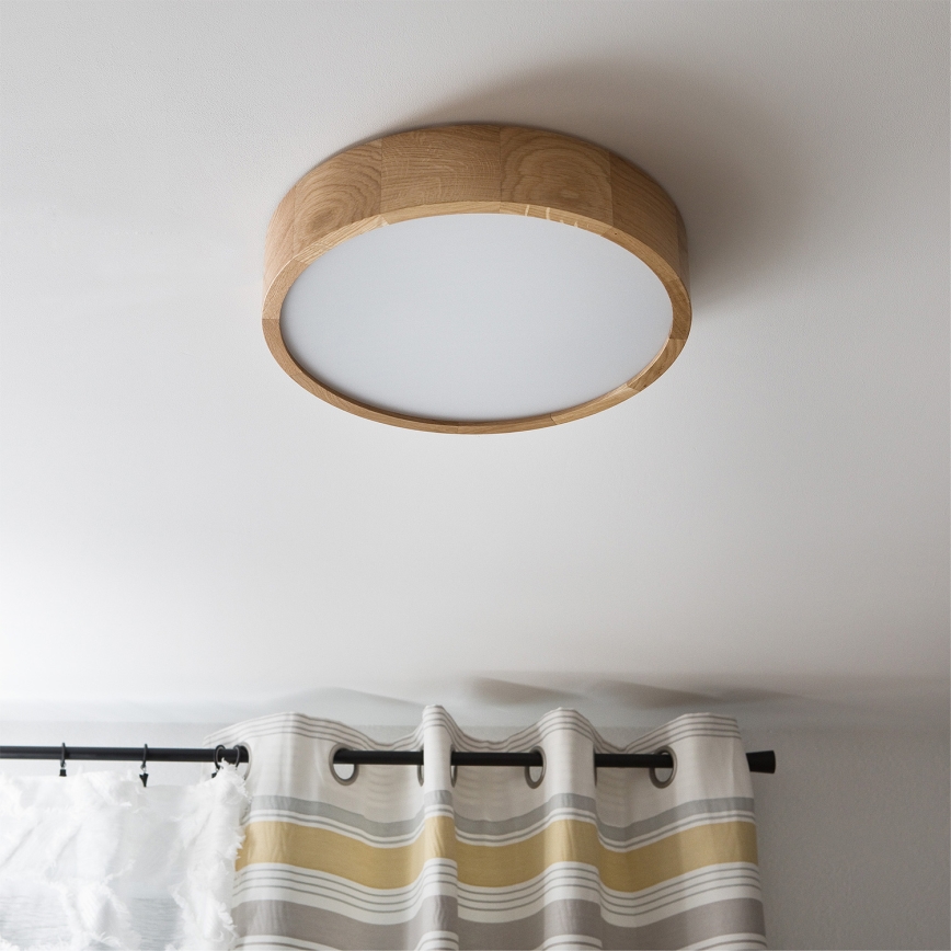 Brilagi - Plafoniera LED RGBW dimmerabile CARVALHO 2xE27/9W/230V 2700-6500K Wi-Fi rovere diam. 37,5 cm