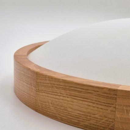 Brilagi - Plafoniera LED RGBW dimmerabile CARVALHO SLIM 1xE27/15W/230V 2700-6500K Wi-Fi rovere Ø 27 cm