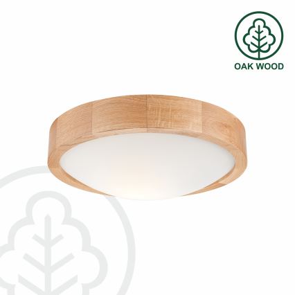 Brilagi - Plafoniera LED RGBW dimmerabile CARVALHO SLIM 1xE27/15W/230V 2700-6500K Wi-Fi rovere Ø 27 cm