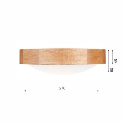 Brilagi - Plafoniera LED RGBW dimmerabile CARVALHO SLIM 1xE27/9W/230V 2700-6500K Wi-Fi rovere Ø 27 cm