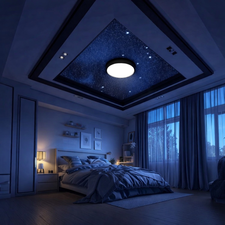 Brilagi - Plafoniera LED RGBW dimmerabile VIBE LED/24W/230V 3000-6500K nero + telecomando