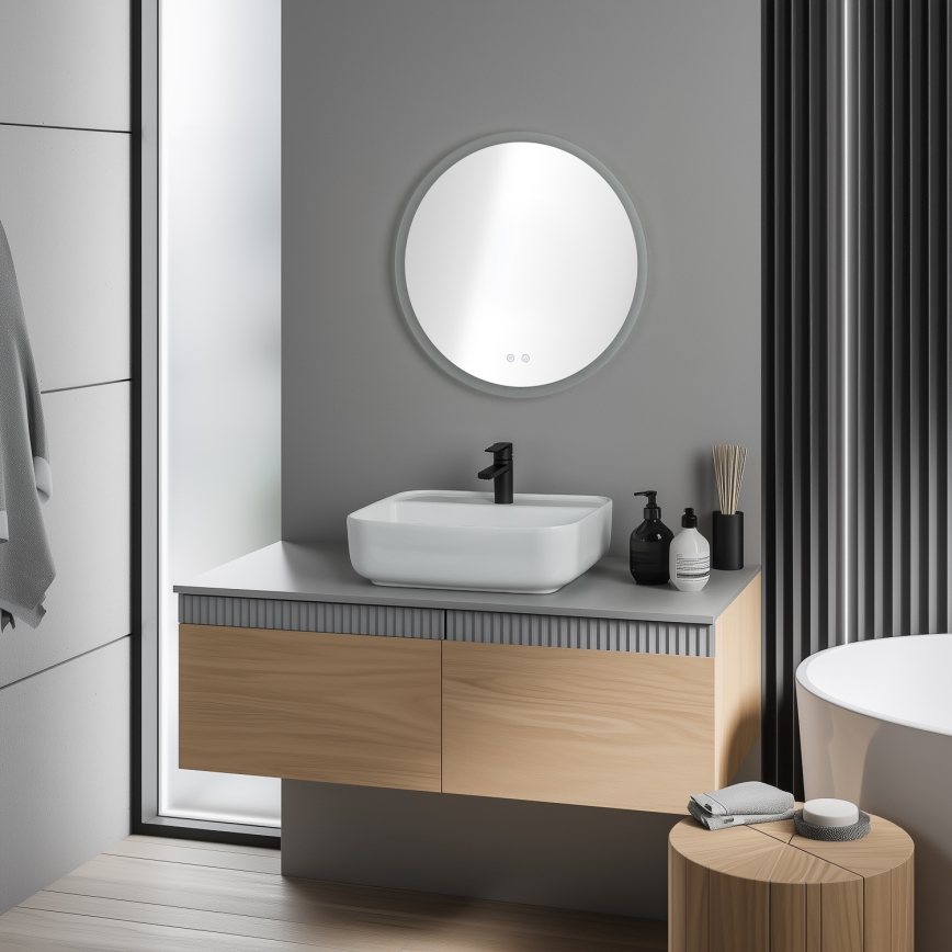 Brilagi - Specchio da bagno riscaldato LED RGBW CLARA PRO LED/19W/230V Ø 60 cm IP44 CRI 90 dimmerabile + CCT regolabile + telecomando