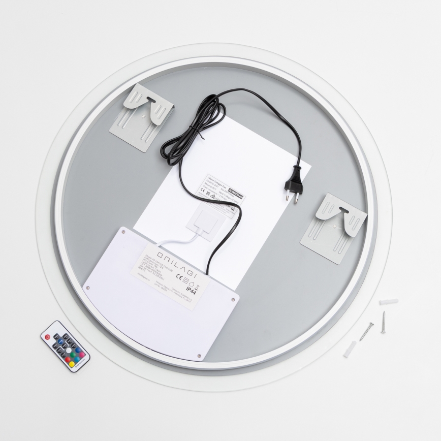 Brilagi - Specchio da bagno riscaldato LED RGBW CLARA PRO LED/19W/230V Ø 60 cm IP44 CRI 90 dimmerabile + CCT regolabile + telecomando