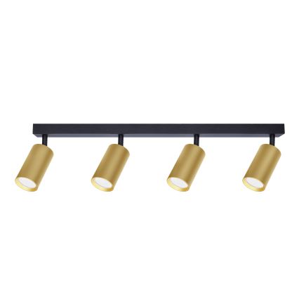 Brilagi - Faretto LED RGBW dimmerabile SELE GOLDEN 4x GU10/4,8W/230V 3000K nero/oro + telecomando