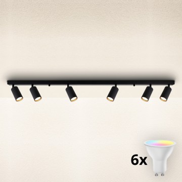 Brilagi - LED RGBW Faretto dimmerabile SELE MODERN 6xGU10/6,5W/230V 2700-6500K Wi-Fi nero