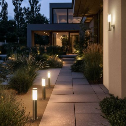 BRILAGI - Lampada da esterno LED RGBW dimmerabile ELIA 1xE27/6,5W/230V 2700-6500K IP44 Wi-Fi 50 cm cromo opaco