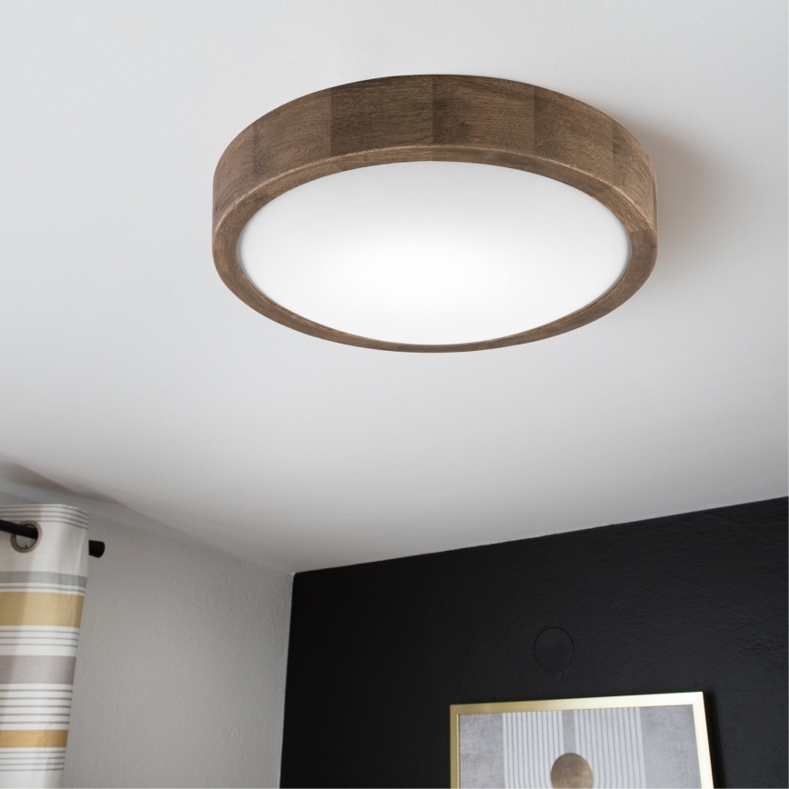 BRILAGI - Lampada da soffitto dimmerabile LED RGBW CARVALHO SLIM 1xE27/12W/230V 2700-6500K rovere Ø 27 cm